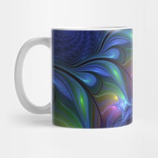 Colorful Luminous Abstract Blue Pink Green Fractal Mug